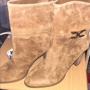 Express Tan Suede Heeled Boots